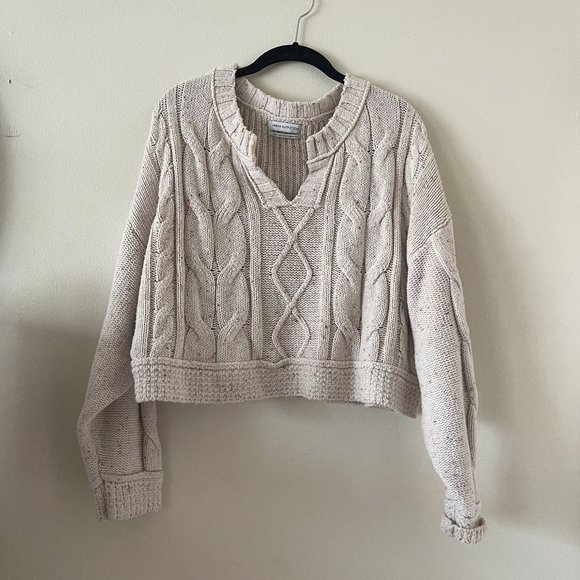 Urban Outfitters Sweaters - Urban Outfitters Cream Cropped Sweater